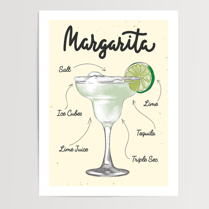 Poster Cocktail Margarita - Fraîcheur acidulée au zeste de citron vert — Vierge - poster-presentation-produit — passe-partout blanc