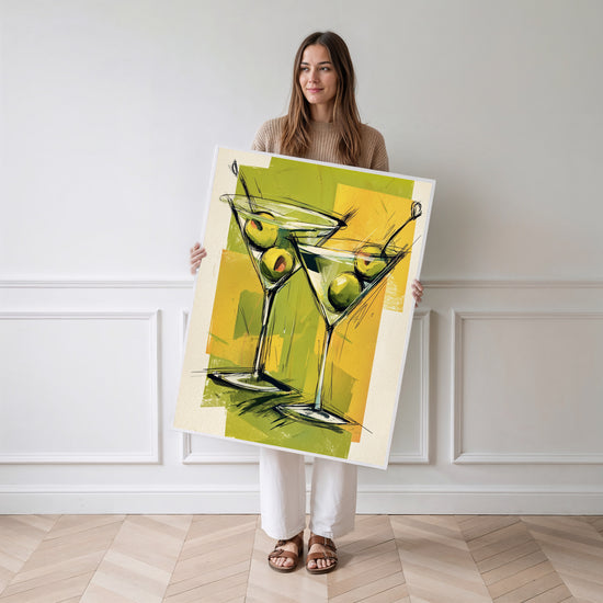 Poster Cocktail Martini - L'esprit festif d'un bar en couleurs — Vierge - poster-femme-debout