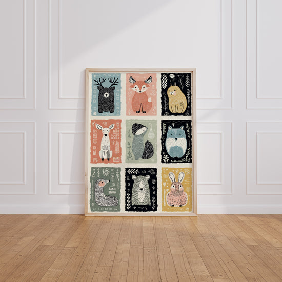 Poster Compagnons de la forêt - L'imagier tendre des petits animaux — Vierge - living-room