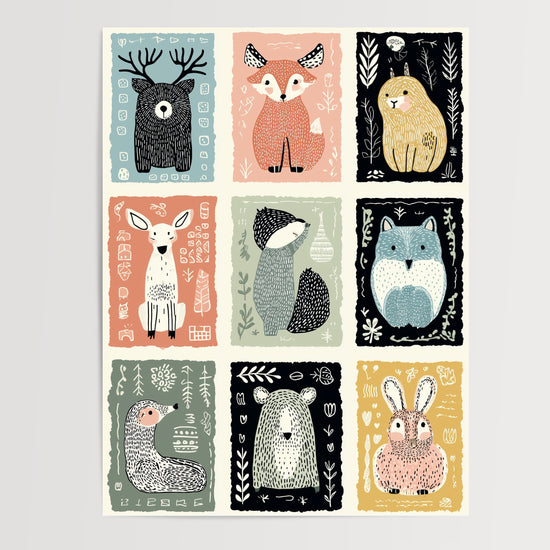 Poster Compagnons de la forêt - L'imagier tendre des petits animaux — Vierge - poster-presentation-produit