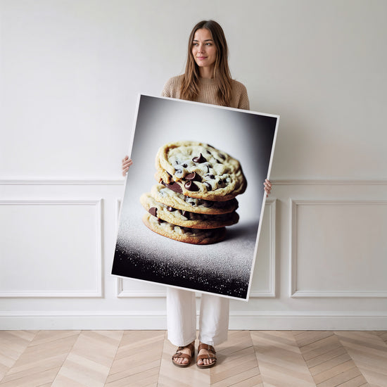 Poster Cookies au chocolat - Gourmandise moelleuse pour la cuisine — Vierge - poster-femme-debout