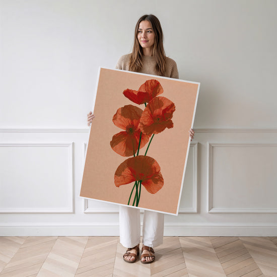Poster Coquelicots - Douceur champêtre et lumière d'un été — Vierge - poster-femme-debout