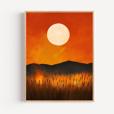 Poster Coucher de soleil - Lumière douce d'une fin de journée paisible
