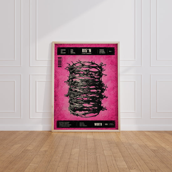 Poster Couronne d'épines - Manifeste street art rose magenta — Vierge - living-room