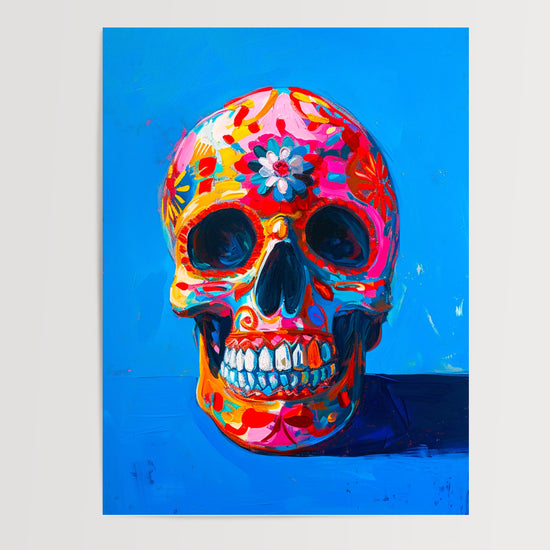 Poster Crâne mexicain - Explosion de couleurs et de caractère — Vierge - poster-presentation-produit