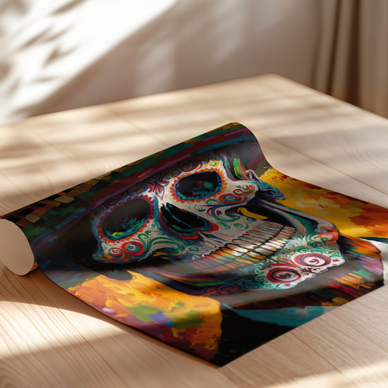 Poster Crâne mexicain - Festival de couleurs au cœur du Mexique — Vierge - poster-enroullé