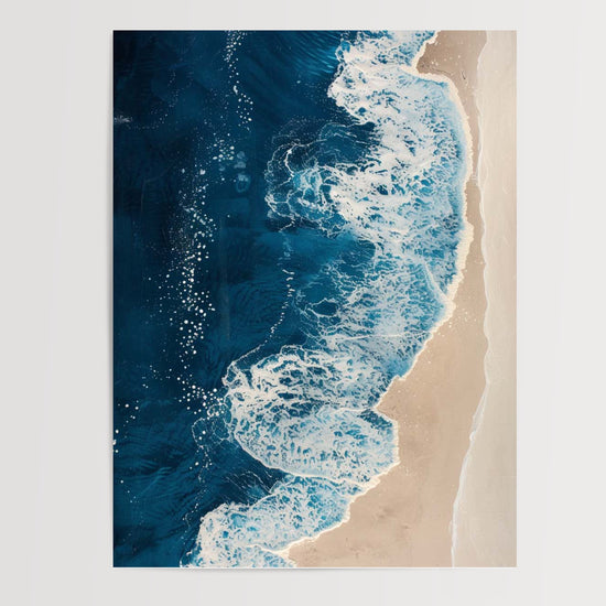 Poster Écume marine - Souffle du grand large et sable doré — Vierge - poster-presentation-produit