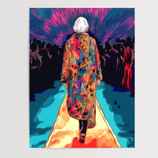 Poster Défilé de mode - Silhouette et couleurs sur le podium — Vierge - poster-presentation-produit