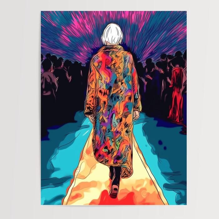 Poster Défilé de mode - Silhouette et couleurs sur le podium — Vierge - poster-presentation-produit