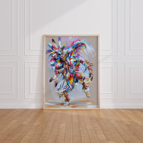 Poster Danseur amérindien - Rituel ancestral aux teintes éclatantes — Vierge - living-room