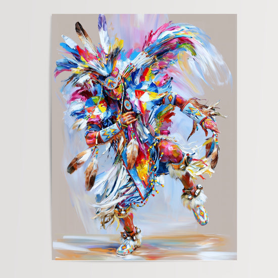 Poster Danseur amérindien - Rituel ancestral aux teintes éclatantes — Vierge - poster-presentation-produit