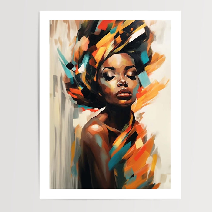 Poster Danseuse africaine - Élégance et couleurs éclatantes — Vierge - poster-presentation-produit — passe-partout blanc