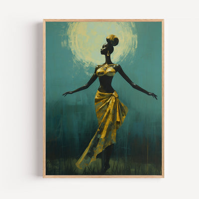 Poster Danseuse africaine - Mouvement sacré aux couleurs de l'Afrique