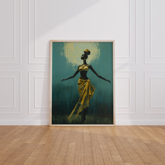 Poster Danseuse africaine - Mouvement sacré aux couleurs de l'Afrique — Vierge - living-room