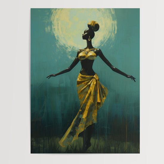 Poster Danseuse africaine - Mouvement sacré aux couleurs de l'Afrique — Vierge - poster-presentation-produit