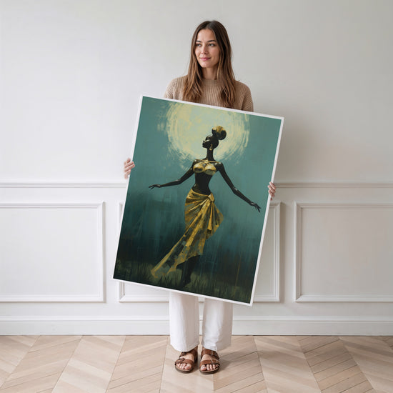 Poster Danseuse africaine - Mouvement sacré aux couleurs de l'Afrique — Vierge - poster-femme-debout