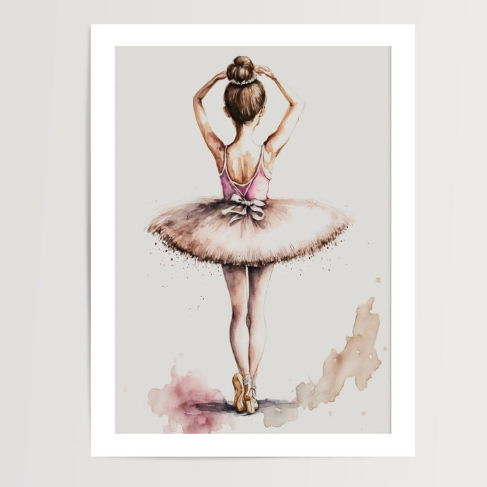 Poster Danseuse ballerine - L'élégance d'un pas suspendu — Vierge - poster-presentation-produit — passe-partout blanc