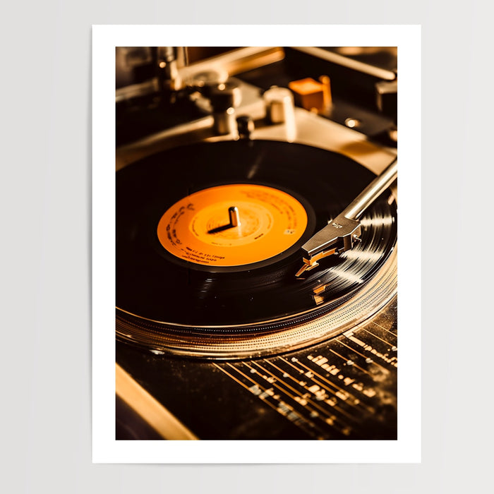 Poster Disque vinyle - Le voyage rétro d'une passion musicale — Vierge - poster-presentation-produit — passe-partout blanc