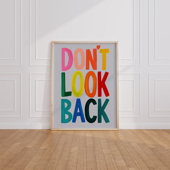 Don't Look Back poster displayed in a living room