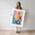 Poster Don't Look Back - Typographie colorée qui booste au bureau — Vierge - poster-femme-debout — passe-partout blanc