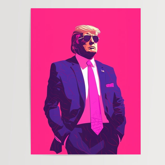 Poster Donald Trump - L'ancien président en gangster pop art — Vierge - poster-presentation-produit