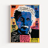 Poster Einstein Street Art - Le génie revisité en couleurs néon