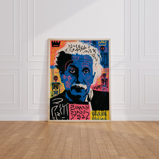 Poster Einstein Street Art - Le génie revisité en couleurs néon — Vierge - living-room