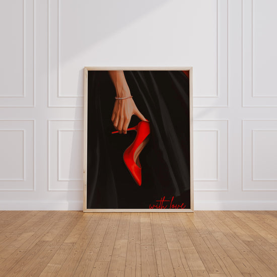 Poster Escarpin rouge - Glamour et sensualité en un geste — Vierge - living-room