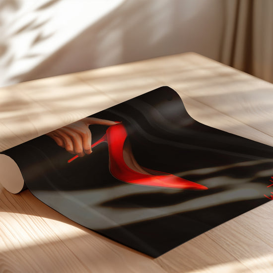 Poster Escarpin rouge - Glamour et sensualité en un geste — Vierge - poster-enroullé