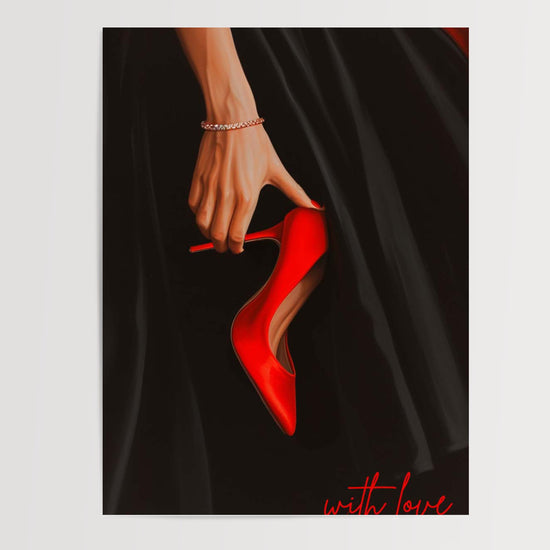 Poster Escarpin rouge - Glamour et sensualité en un geste — Vierge - poster-presentation-produit