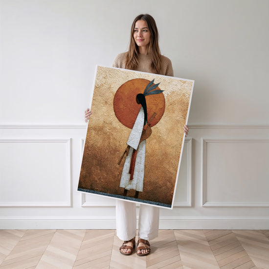 Poster Femme africaine - Élégance ancestrale aux tons ocre — Vierge - poster-femme-debout