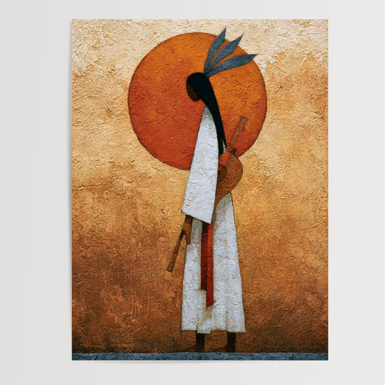 Poster Femme africaine - Élégance ancestrale aux tons ocre — Vierge - poster-presentation-produit