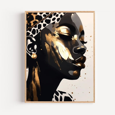 Poster Femme africaine - Or et ébène, regard qui vous fixe