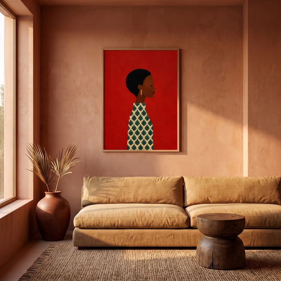 Poster Femme africaine - Présence silencieuse et beauté affirmée — Décor sur-mesure (IA)