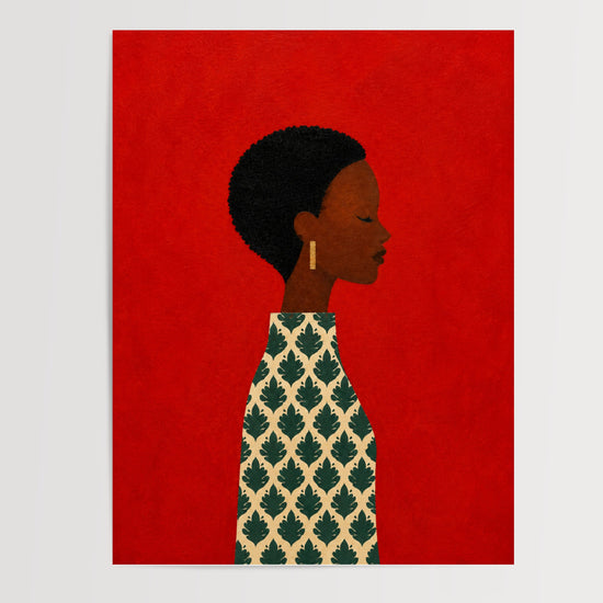 Poster Femme africaine - Présence silencieuse et beauté affirmée — Vierge - poster-presentation-produit
