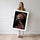 Poster Femme africaine - Profil orné de perles rouges sur fond noir — Vierge - poster-femme-debout — passe-partout blanc