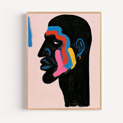 Poster Femme africaine - Profil sculptural aux touches éclatantes