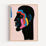 Poster Femme africaine - Profil sculptural aux touches éclatantes