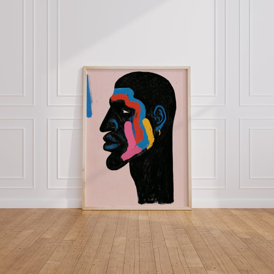Poster Femme africaine - Profil sculptural aux touches éclatantes — Vierge - living-room
