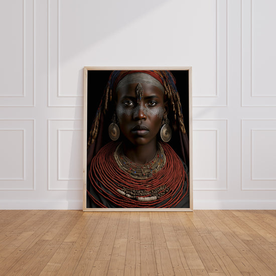 Poster Femme africaine - Regard fier et âme d'un continent — Vierge - living-room