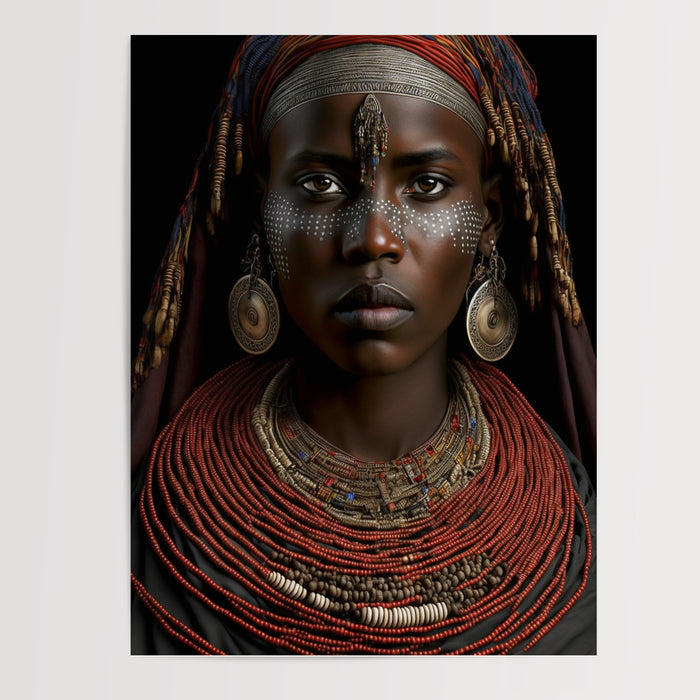 Poster Femme africaine - Regard fier et âme d'un continent — Vierge - poster-presentation-produit