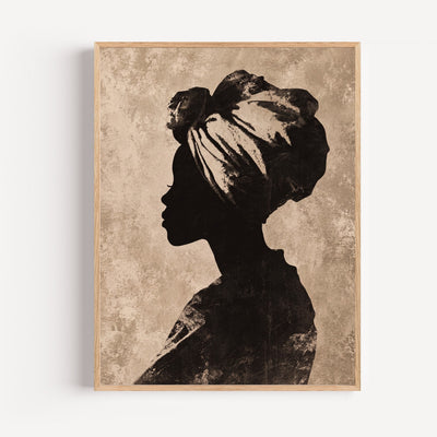 Póster mujer africana - Silueta noble y gracia ancestral