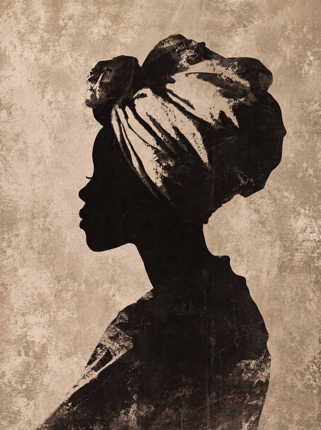 Poster Femme africaine - Silhouette noble et grâce ancestrale