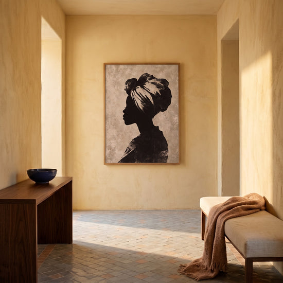Poster Femme africaine - Silhouette noble et grâce ancestrale — Décor sur-mesure (IA)