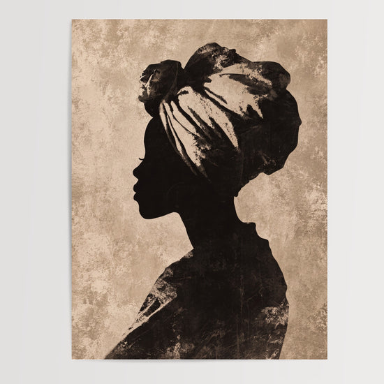 Poster Femme africaine - Silhouette noble et grâce ancestrale — Vierge - poster-presentation-produit