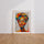 Poster Femme africaine - Turban aux couleurs éclatantes et regard apaisé — Vierge - living-room — passe-partout blanc