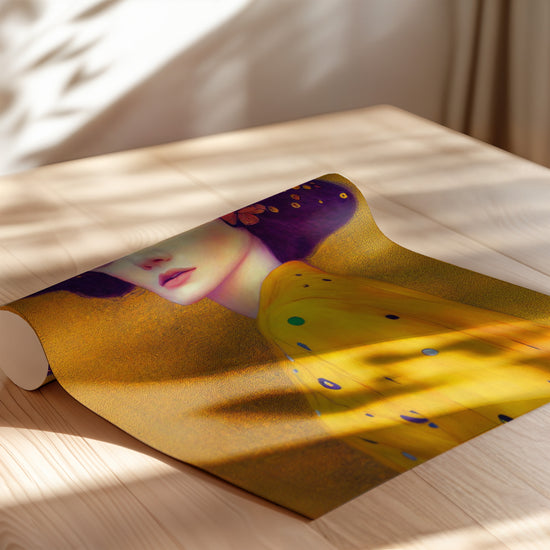 Poster Femme aux papillons - Grâce dorée selon Klimt — Vierge - poster-enroullé