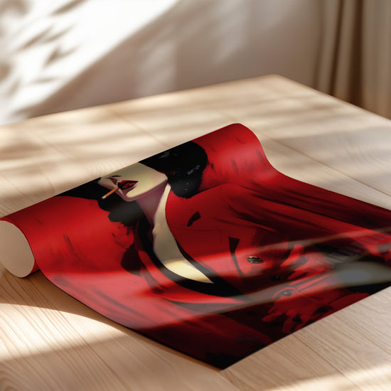 Poster Femme mystique - Élégance glamour et charme rétro — Vierge - poster-enroullé