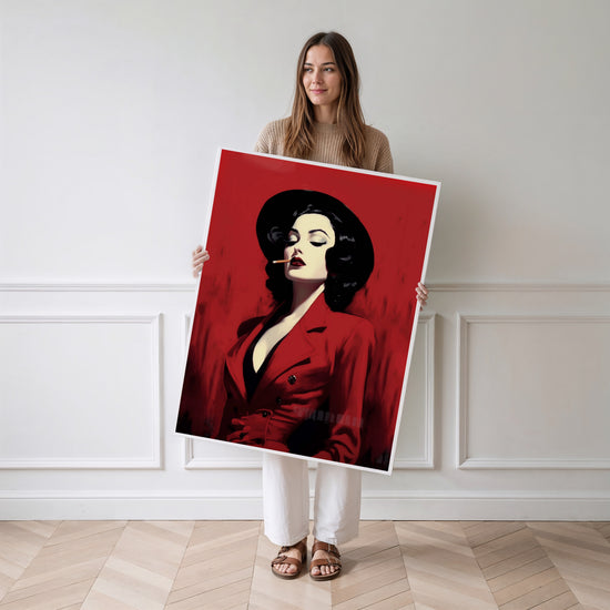 Poster Femme mystique - Élégance glamour et charme rétro — Vierge - poster-femme-debout