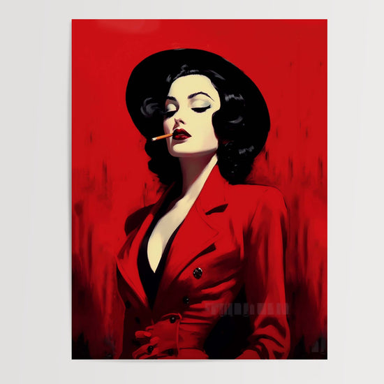 Poster Femme mystique - Élégance glamour et charme rétro — Vierge - poster-presentation-produit
